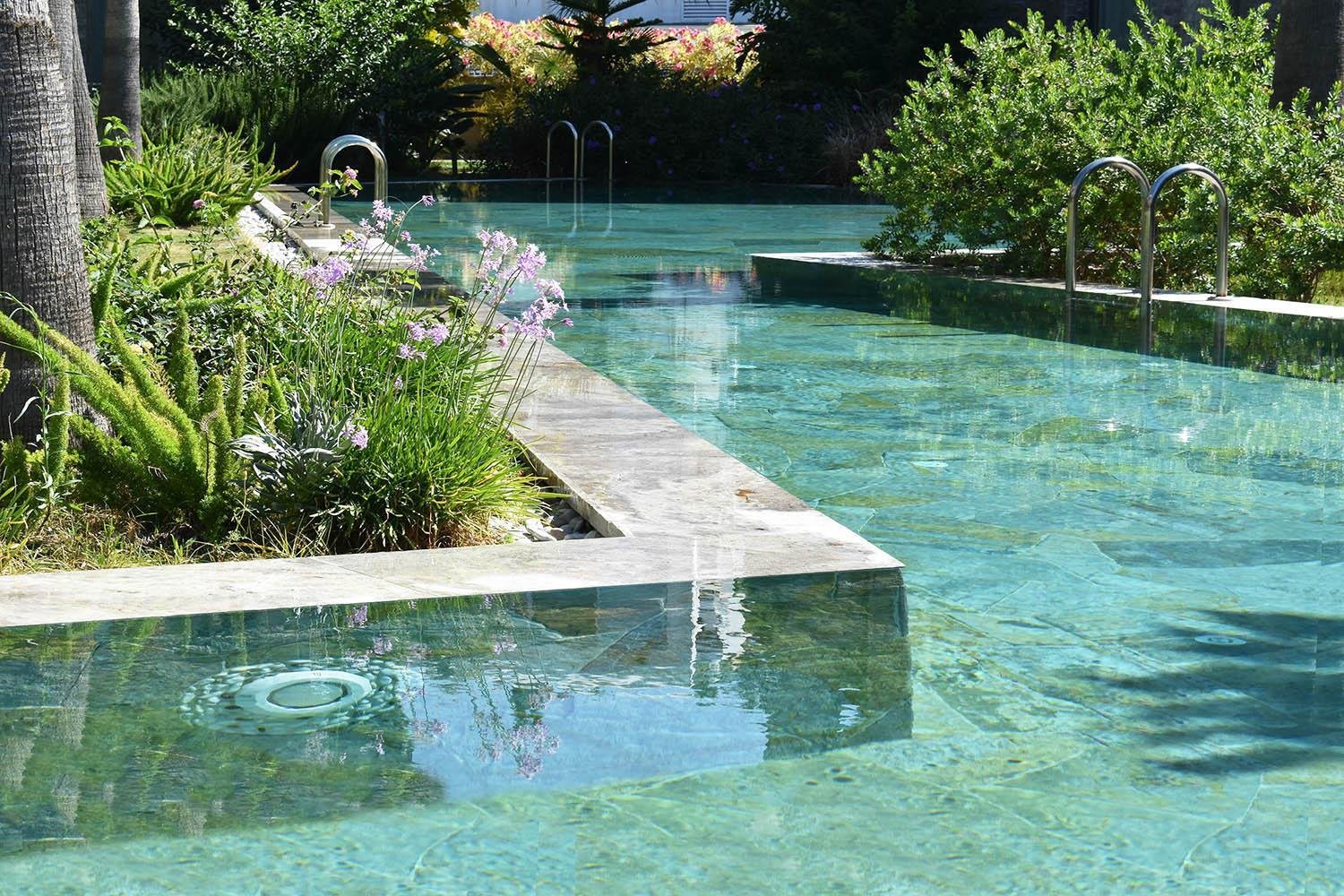 Garten mit Pool Nahaufnahme – Außenarchitektur Detail