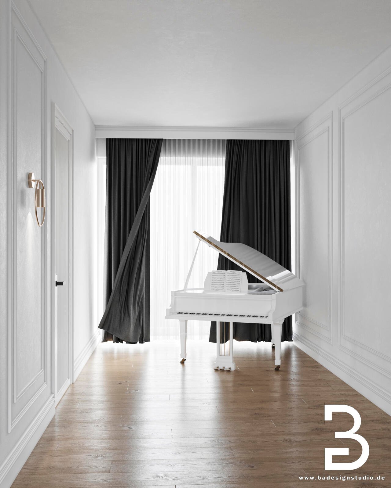 Eingangsflur mit Klavier Köln Design