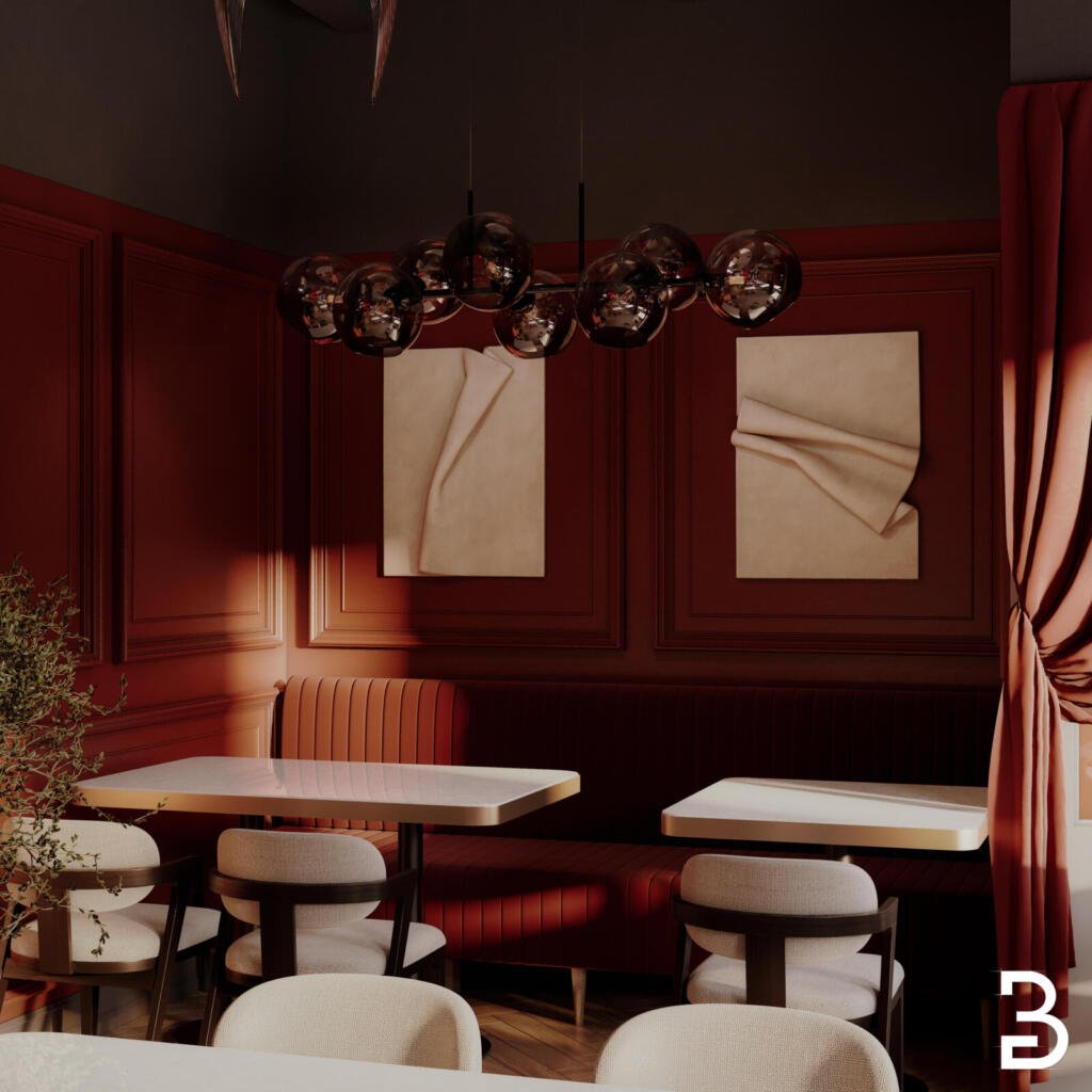 Giazzo Pizza Essbereich mit Designerstühlen – Restaurant Konzept Groß-Zimmern