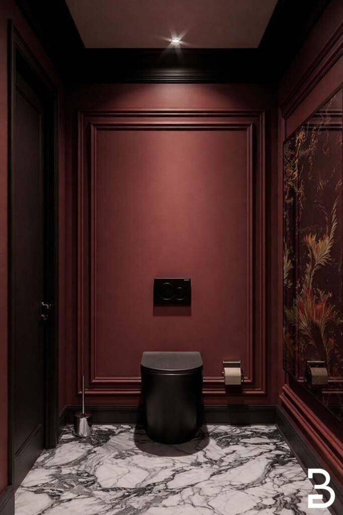 Giazzo Pizza Gäste-WC mit Marmorboden – Detail Restaurant Innendesign Hessen