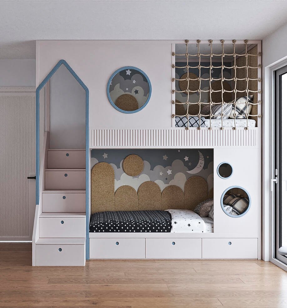 Jugendzimmer mit Etagenbett Köln Design