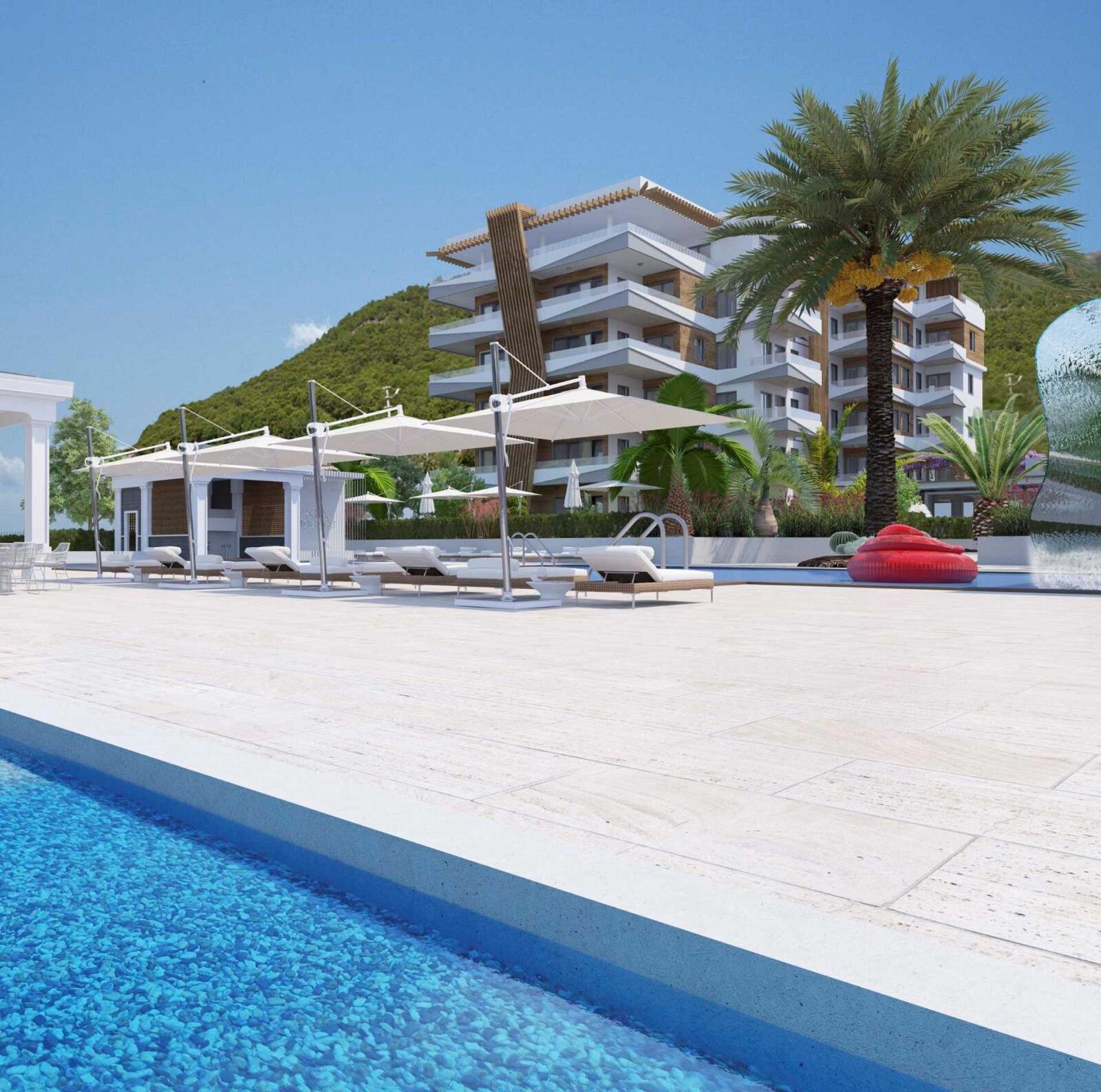 Entspannungsbereich Pool Lykia Residence Antalya