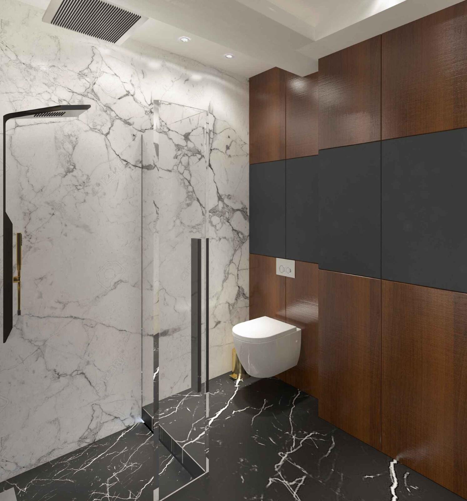 Modernes Gäste-WC Lykia Residence Antalya Design