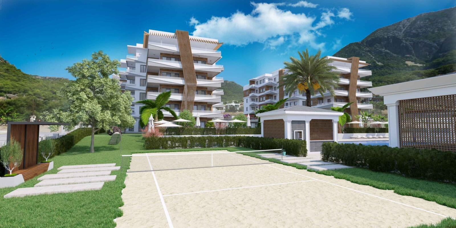Sportbereich Volleyballfeld Lykia Residence Antalya