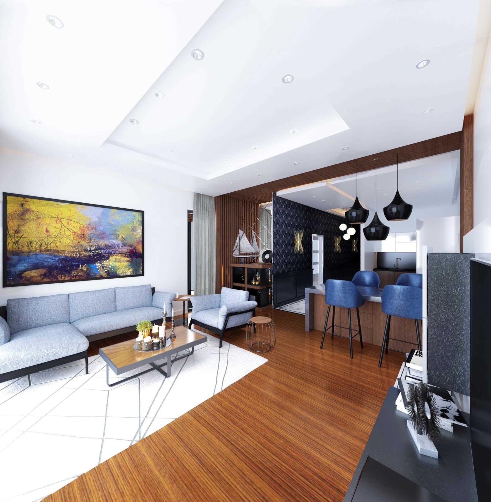 Offener Wohnbereich mit Küche Lykia Residence Antalya