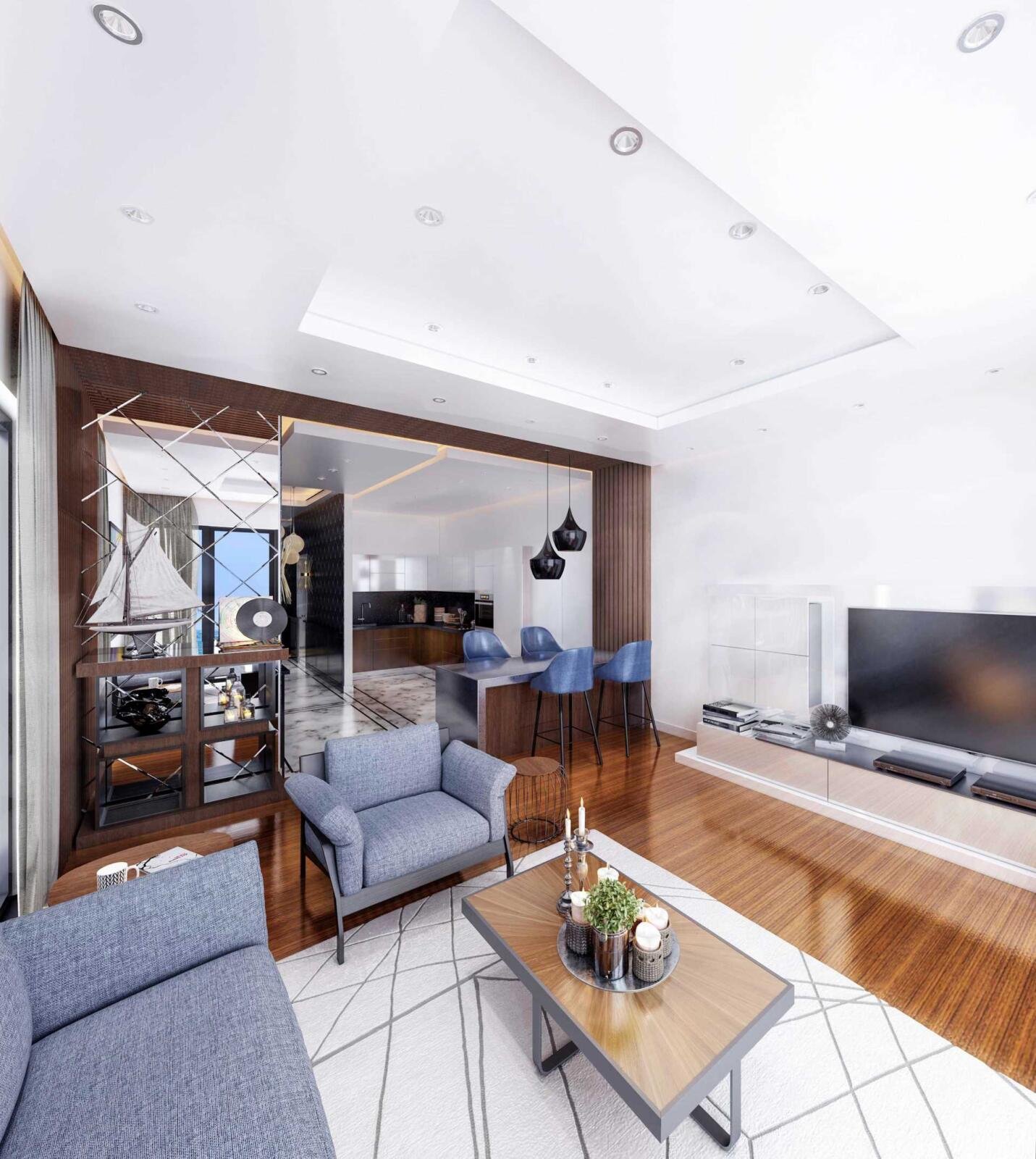 Modernes Wohnzimmer Design Lykia Residence Antalya