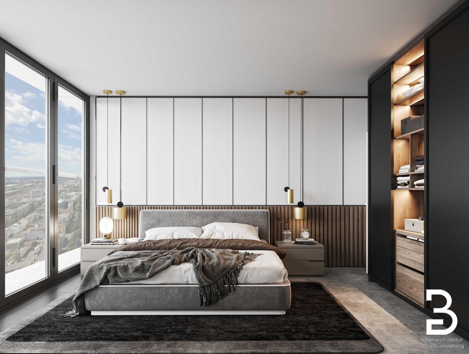 Master-Schlafzimmer Skyline Plaza Frankfurt