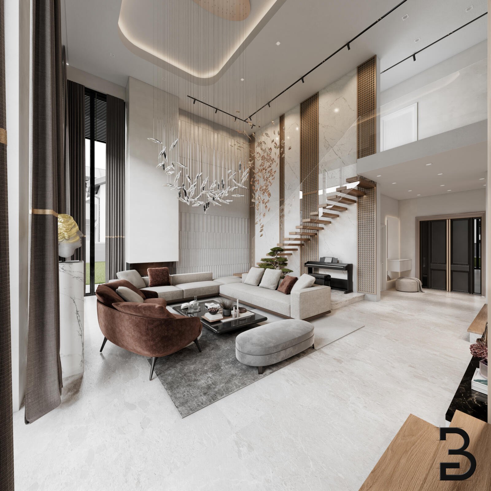 Luxuriöses Wohnzimmer Design Rodgau Villa Aktaş