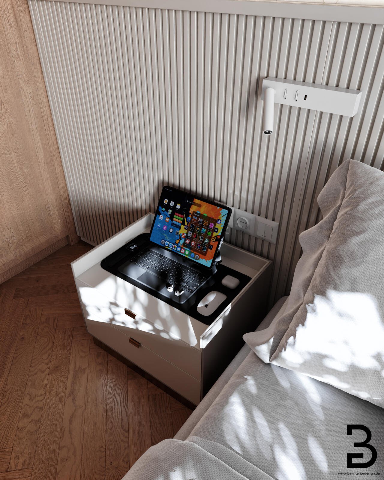 Hotelzimmer im Waldhotel Hubertus mit digitalem Tablet-System und modernem Gästeservice.