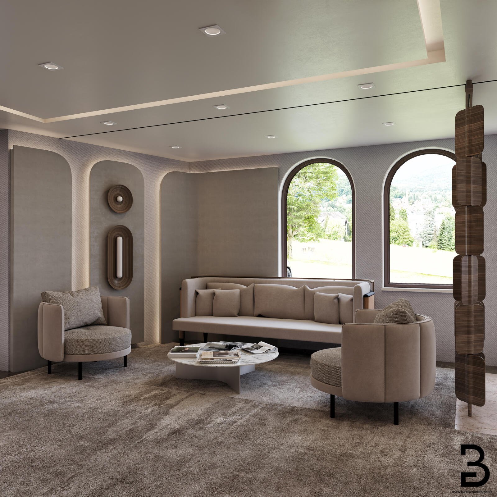 Lobby im Waldhotel Hubertus Bad Soden mit eleganten Sitzgruppen und großzügiger Raumgestaltung.