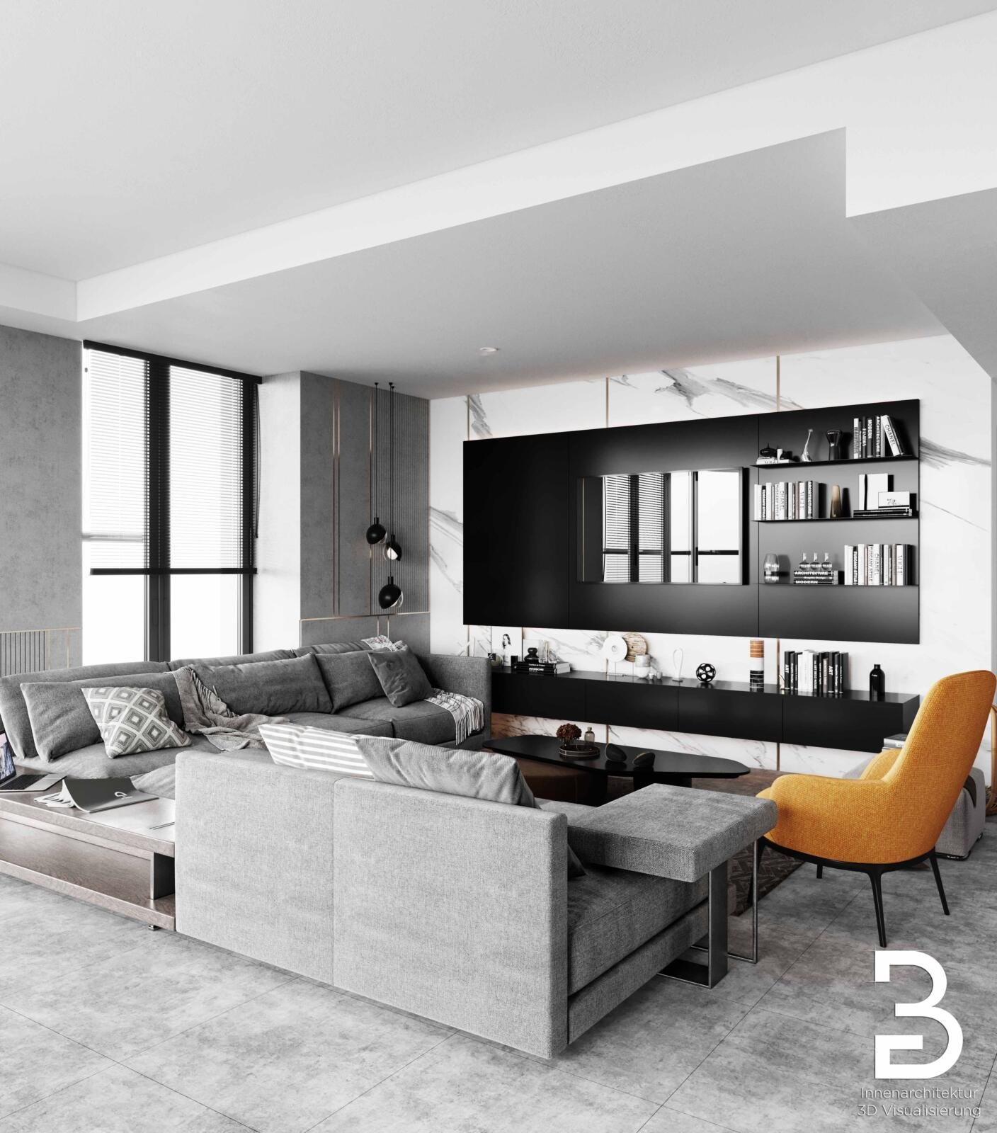 Wohnzimmer Innenarchitektur Skyline Plaza Frankfurt